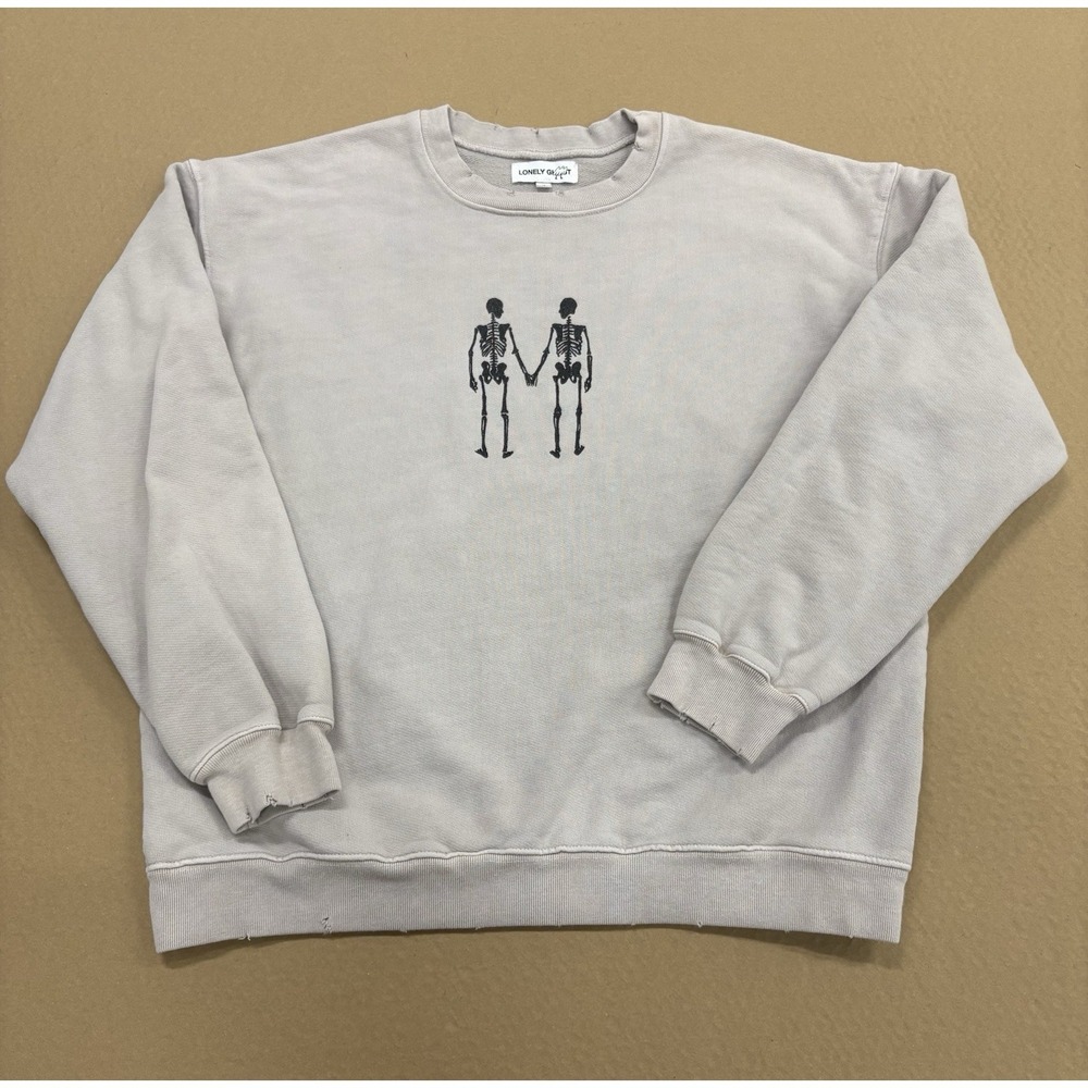 Lonely Ghost Sweatshirt Womens XL Gray Crewneck Sweatshirt